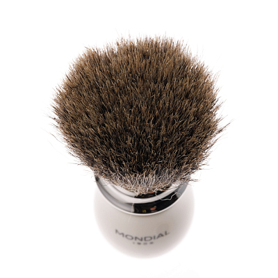 Бритвенный набор Mondial: классический Т-образный станок, помазок, подставка; слоновая кость