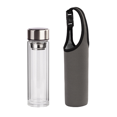 Заварочный термос "Остин" 320 мл в чехле, серый