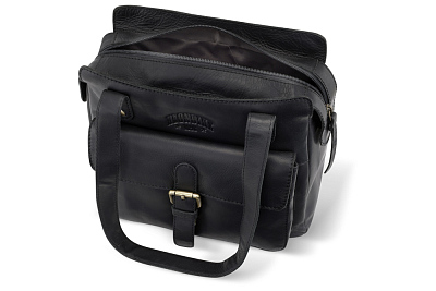 Сумка через плечо KLONDIKE RUSH «Zoe», натуральная кожа в черном цвете, 28 х 24 х 18 см