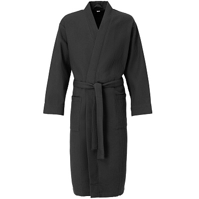 Халат вафельный Kimono черный