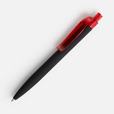 Ручка шариковая Prodir QS01 PRT-T Soft Touch, черная с красным (Красный)