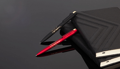 Ручка шариковая "Jupiter", темно-синий, покрытие soft touch, бордовый с золотом