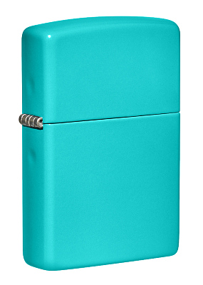 Зажигалка ZIPPO Classic с покрытием Flat Turquoise, латунь/сталь, бирюзовая, глянцевая, 38x13x57 мм