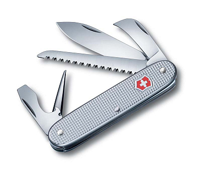 Нож перочинный VICTORINOX Pioneer, 93 мм, 7 функций, алюминиевая рукоять  (Серебристый)