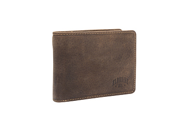 Бумажник KLONDIKE «Peter», натуральная кожа в темно-коричневом цвете, 12 х 9,5 см