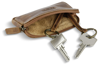 Ключница KLONDIKE MOUNTAIN «Tommy», натуральная кожа в коньячном цвете, 12,5 х 7,5 х 1,5 см