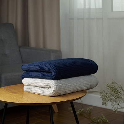 Плед Malta Soft вязаный, 160*90 см, синий