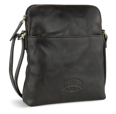 Сумка через плечо KLONDIKE MOUNTAIN «Ada», натуральная кожа в темно-коричневом цвете, 21x22x4,5 см