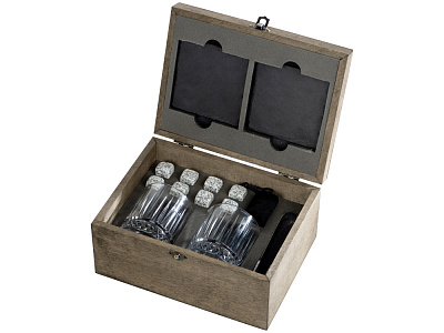 Набор для виски в подарочной коробке Jack (Коричневый, прозрачный)