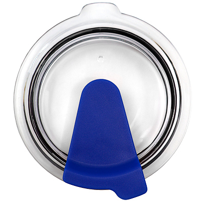 Кружка с крышкой Velvet Duo, софт-тач, тёмно-серая/синяя