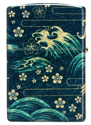 Зажигалка ZIPPO Eastern с покрытием 540 Tumbled Brass, латунь/сталь, зеленая, 38x13x57 мм