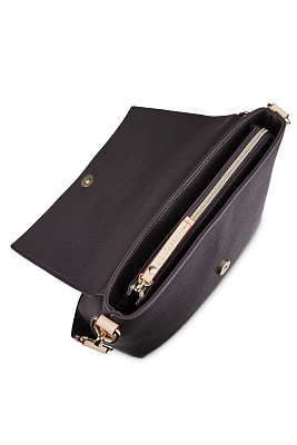 Сумка наплечная женская BUGATTI Ella, тёмно-коричневая, полиуретан, 27х9х20,5 см