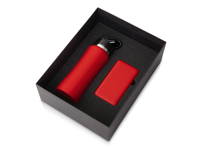 Подарочный набор COLOR IT с бутылкой для воды и повербанком  (Красный)