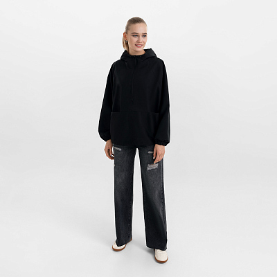 Ветровка (анорак) оверсайз унисекс Риссман (Rissman), черная