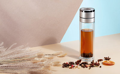 Заварочный термос "Press" 400 мл, серебристый, серебристый