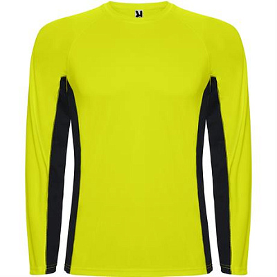 Спортивная футболка SHANGHAI L/S мужская, ФЛУОРЕСЦЕНТНЫЙ ЖЕЛТЫЙ/ЧЕРНЫЙ L (Флуоресцентный желтый/Черный)