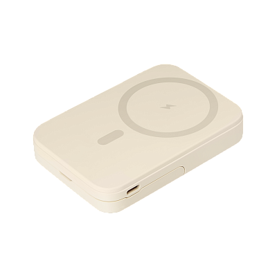 Внешний аккумулятор Union PD 10000mAh с функцией беспроводной зарядки 15W  (Бежевый)