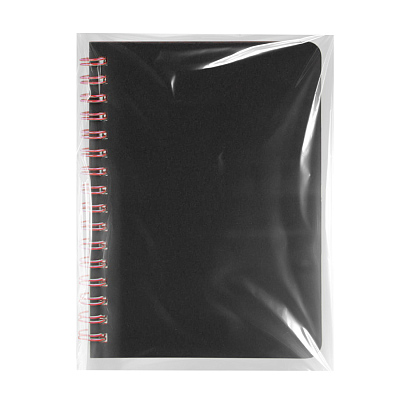 Блокнот на двойной пружине HELIX MINI, 105 х 150  мм, черный с красным, блок в клетку