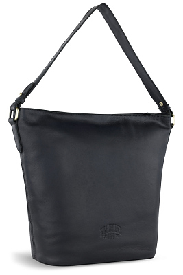 Сумка через плечо KLONDIKE RUSH «Samantha», натуральная кожа в черном цвете, 40 х 32,5 х 15,5 см