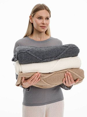 Плед Curve Verve, серый меланж (маренго)