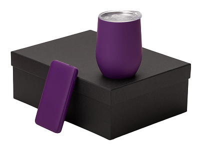 Подарочный набор COLOR IT с термокружкой и повербанком (Фиолетовый)