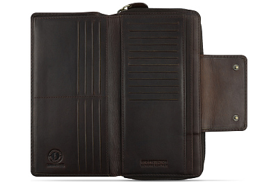 Кошелек KLONDIKE RUSH «Sheila», натуральная кожа в темно-коричневом цвете, 19 х 11 х 4 см