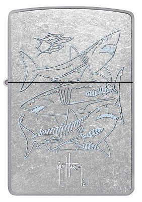 Зажигалка ZIPPO Guy Harvey с покрытием Street Chrome, латунь/сталь, серебристая, 38x13x57 мм