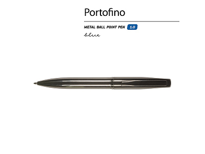 Ручка металлическая шариковая Portofino, вороненая сталь