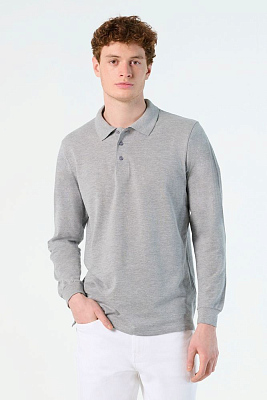 Рубашка поло мужская с длинным рукавом Star 170, белая