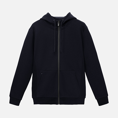 Толстовка на молнии с капюшоном MATEO темно-синяя, размер S/M