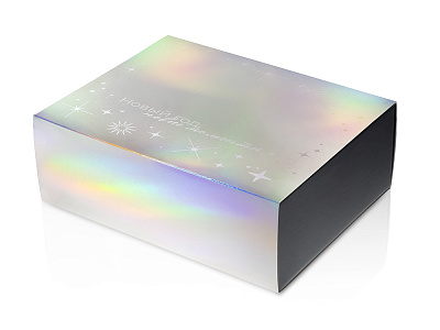 Подарочная коробка с голографическим шубером Aurora, XL (Черный/голография)