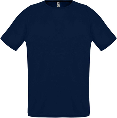 Футболка унисекс Sporty 140, розовый коралл (Тёмно-синий)