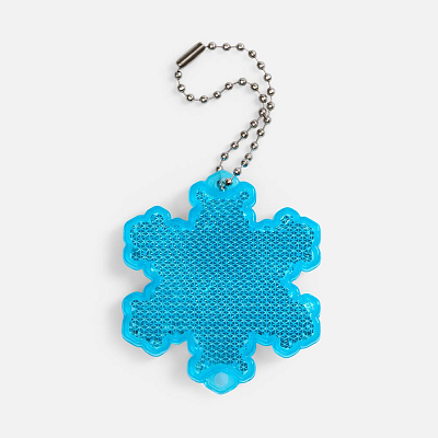 Пешеходный светоотражатель с цепочкой «Снежинка»  (Синий)
