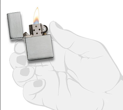Зажигалка ZIPPO 1935 Replica™ с покрытием Brushed Chrome, латунь/сталь, серебристая, 37x13x52 мм
