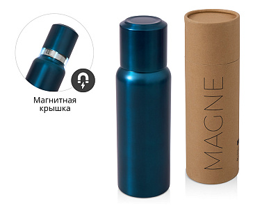 Вакуумный термос c магнитной крышкой Magne, 500 мл (Тёмно-синий)