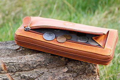 Кошелек KLONDIKE DIGGER «Viola», натуральная кожа в коньячном цвете, 19,5 х 10 x 2,5 см