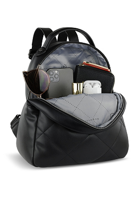 Рюкзак женский BUGATTI Cara, чёрный, полиуретан, 25,5х11х27,5 см, 7 л