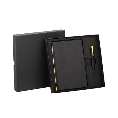 Набор подарочный "Саммит", черный с золотом