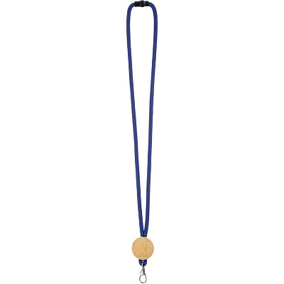 Шнурок для бейджа Tube Wood, синий