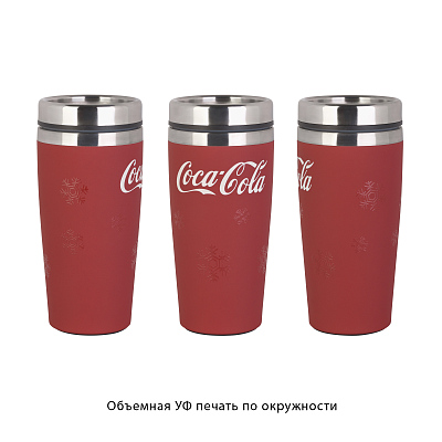 Термостакан "Эльбрус" 400 мл, покрытие soft touch, красный