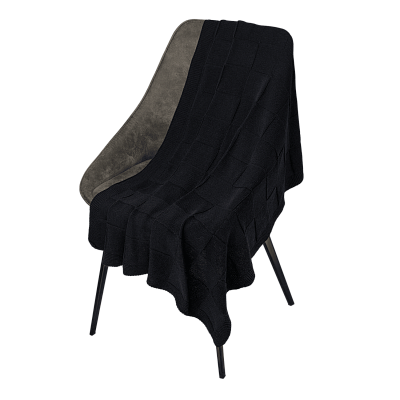 Плед Селла (Cella) вязаный, темно-синий (без подарочной коробки) (Синий)