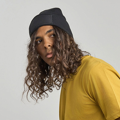 Шапка вязаная  двойная Wind-S с патчем