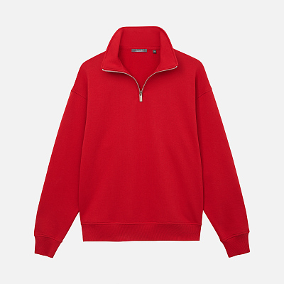 Толстовка на молнии унисекс FLOW, красная, размер XS/S