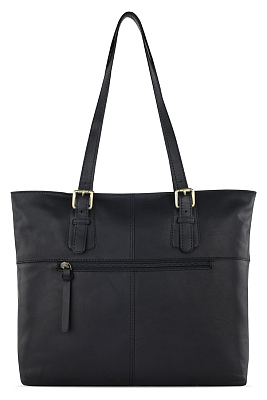 Сумка женская KLONDIKE RUSH «Lily», натуральная кожа в черном цвете, 42,5 х 29 х 13 см