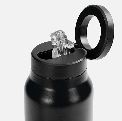 Термобутылка Magnus с магнитным держателем для телефона, черная