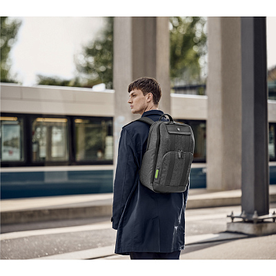 Рюкзак VICTORINOX Architecture Urban2 Deluxe Backpack 15”, серый, полиэстер/кожа, 31x23x46 см, 23 л