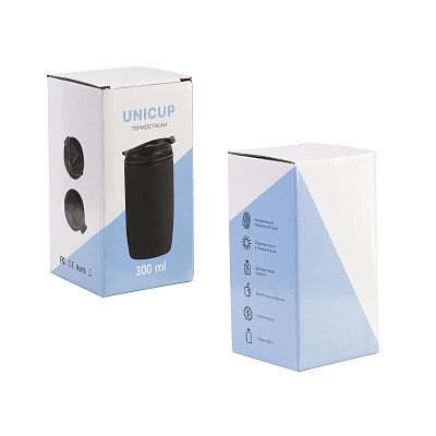 Термостакан "Unicup_Нуар" 300 мл, покрытие soft touch, черный