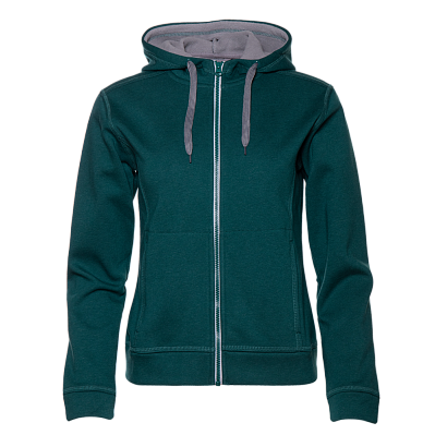 Толстовка женская STAN с капюшоном на молнии сэндвич 320, 19 (Изумрудный меланж)