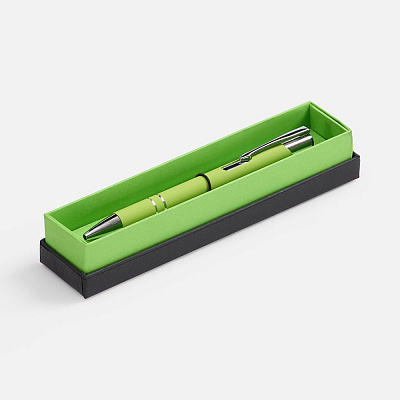 Ручка шариковая Keskus Soft Touch в футляре  (Зеленое яблоко)