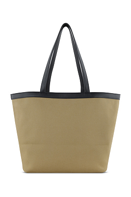 Сумка-тоут женская средняя BUGATTI Elena, песочная, канвас, полиуретан, 48 x 20 x 30 см